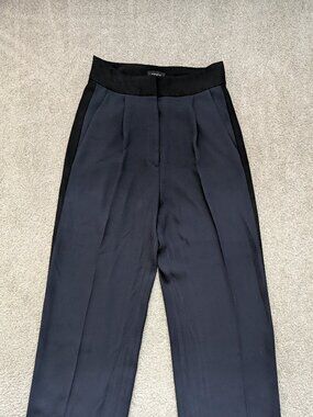Ann Taylor Navy Lined Hi Waist Wide Leg Dress Pants 8